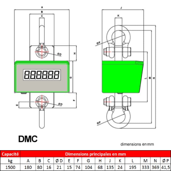 Peson DMC  1 500 kg