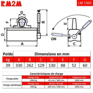 Aimant       de levage 1000 kg • LM1000