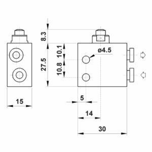 Distributeur  pneumatique 3/2 monostable NC