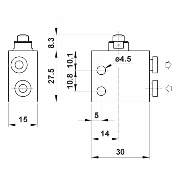 Distributeur  pneumatique 3/2 monostable NC