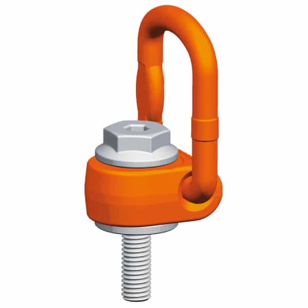 Anneau    de levage désaxé rotatif et articulé • Tige filetée M12x33 • CMU 1T